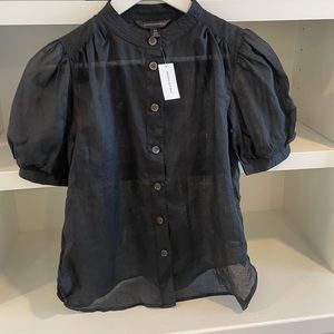 Banana Republic Black Puff Sleeve Too XXS NWT